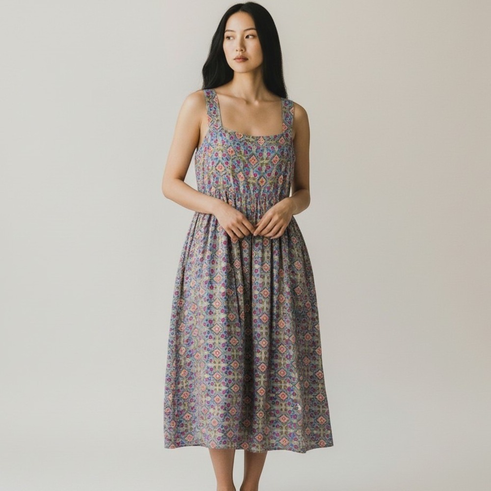 Natural Life Boho Floral Print Midi Dress Size L/XL